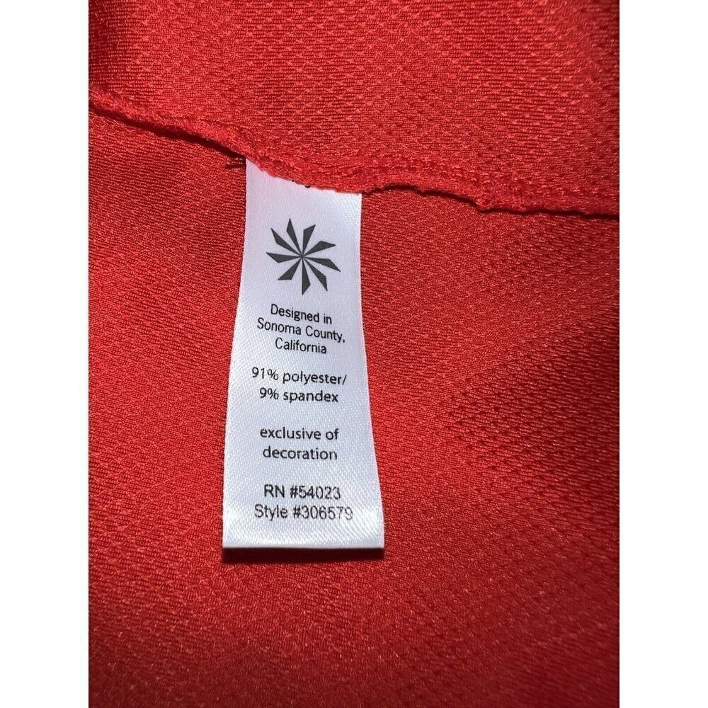 ATHLETA Red Long Sleeve Top Reflective Pullover Athletic Running Zipper Pocket S - Picture 9 of 10